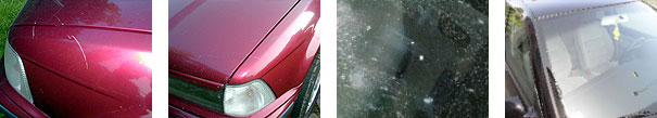 snímky stop poškození vozidla