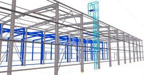 Steel structure of workshop extension Story Design Litomyšl