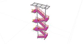 Escape stairway steel structure