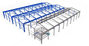 Workshop building extension steel structure