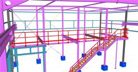 Workshop steel structure with built-in office