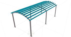Steel structure of a canopy for a truck