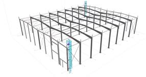 Steel structure of a production hall