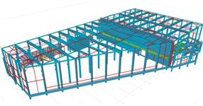 Auxiliary steel structures for building envelope, staircases, platforms and built-in elements in a reinforced concrete frame of a production hall