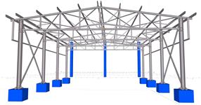 Steel structure of a storage canopy
