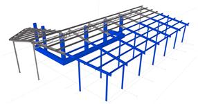 Steel structure of a canopy extension