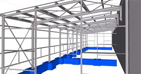 Steel structure of a storage hall