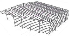 Steel structure of a finished goods warehouse
