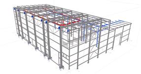 Steel structure of a production hall