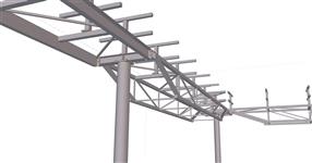 Steel structure of a pipe bridge