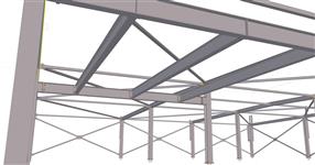 Steel structure of a rooftop construction for technological equipment installation
