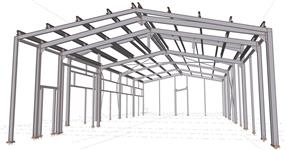 Steel structure of the production hall
