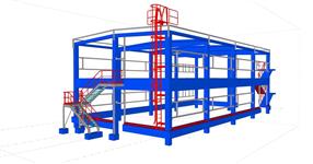 Auxiliary steel structures for the reinforced concrete skeleton of the production and storage facility