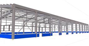 Steel structure of the garage hall