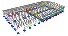Steel structure of the warehouse hall of agricultural crops
