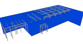 Steel construction of warehouse roofing