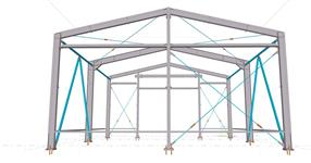 Steel structure of a small warehouse