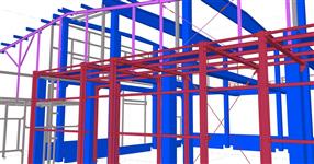 Auxiliary steel structures for reinforced concrete warehouse skeleton