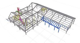 steel structure of factory building for the engineering industry