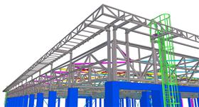 steel structure of roof for industrial complex