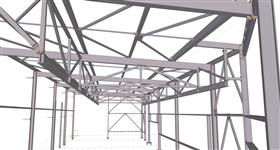 steel construction of building extension for the engineering industry