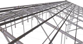 steel construction of agricultural building for cattle