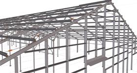 steel construction of agricultural building for cattle